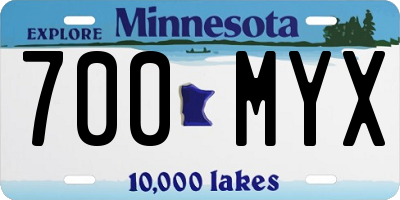 MN license plate 700MYX