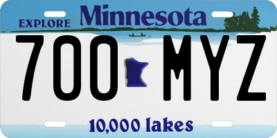 MN license plate 700MYZ