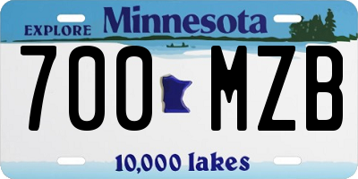 MN license plate 700MZB