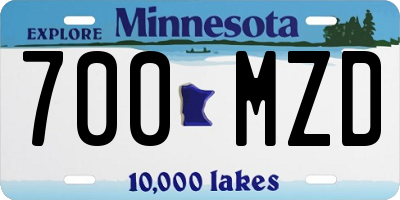 MN license plate 700MZD