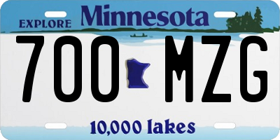 MN license plate 700MZG