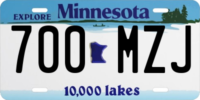 MN license plate 700MZJ