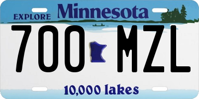 MN license plate 700MZL