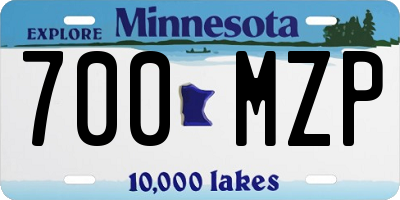 MN license plate 700MZP
