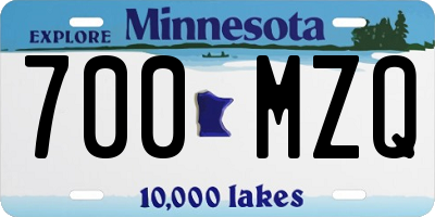 MN license plate 700MZQ