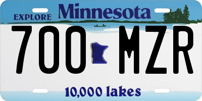MN license plate 700MZR
