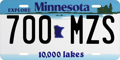 MN license plate 700MZS