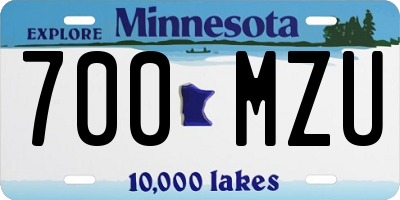 MN license plate 700MZU