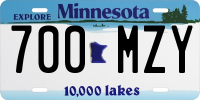 MN license plate 700MZY