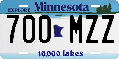 MN license plate 700MZZ