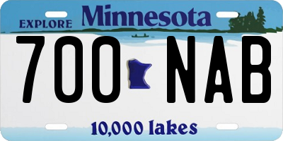 MN license plate 700NAB
