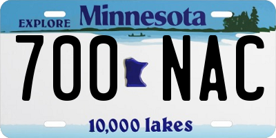 MN license plate 700NAC