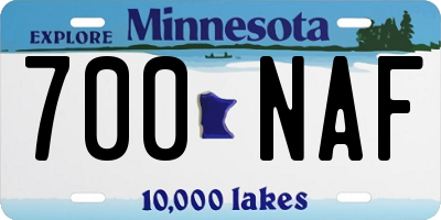 MN license plate 700NAF
