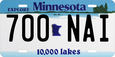 MN license plate 700NAI