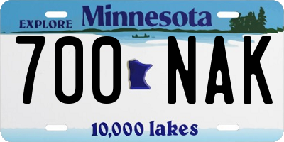 MN license plate 700NAK