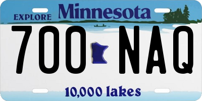 MN license plate 700NAQ