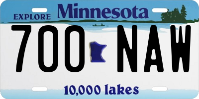 MN license plate 700NAW