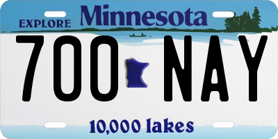 MN license plate 700NAY