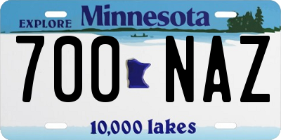 MN license plate 700NAZ