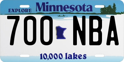 MN license plate 700NBA
