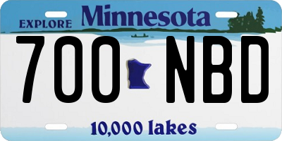 MN license plate 700NBD