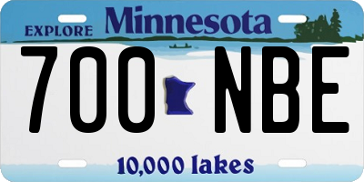 MN license plate 700NBE
