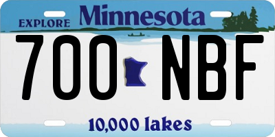 MN license plate 700NBF