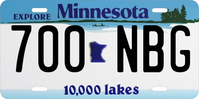 MN license plate 700NBG