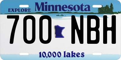 MN license plate 700NBH