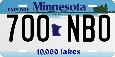 MN license plate 700NBO