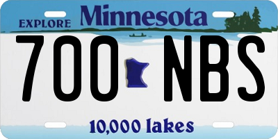 MN license plate 700NBS