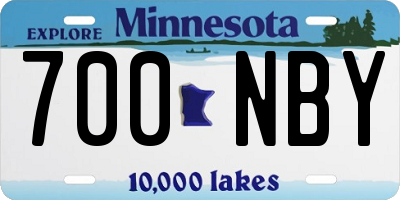 MN license plate 700NBY