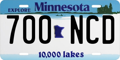MN license plate 700NCD