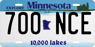 MN license plate 700NCE