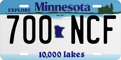 MN license plate 700NCF