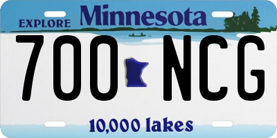 MN license plate 700NCG