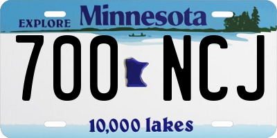 MN license plate 700NCJ