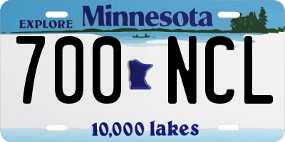 MN license plate 700NCL