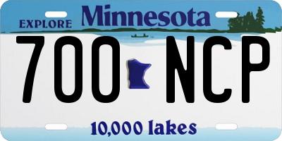 MN license plate 700NCP