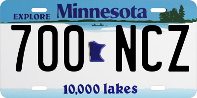 MN license plate 700NCZ