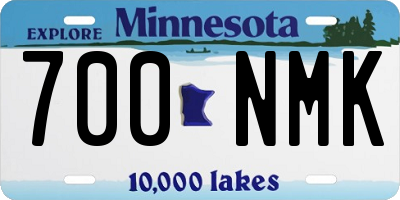 MN license plate 700NMK