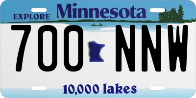 MN license plate 700NNW