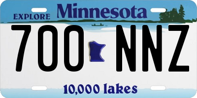 MN license plate 700NNZ