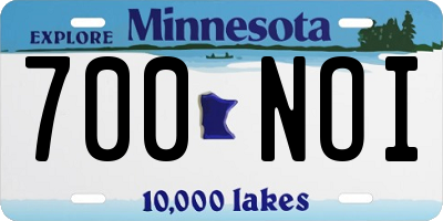 MN license plate 700NOI