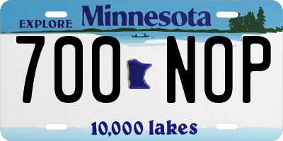 MN license plate 700NOP