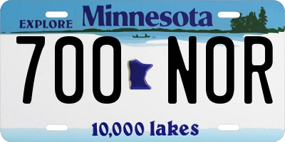 MN license plate 700NOR