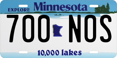 MN license plate 700NOS
