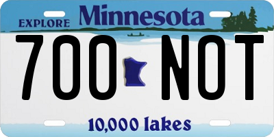 MN license plate 700NOT