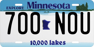 MN license plate 700NOU