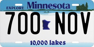 MN license plate 700NOV